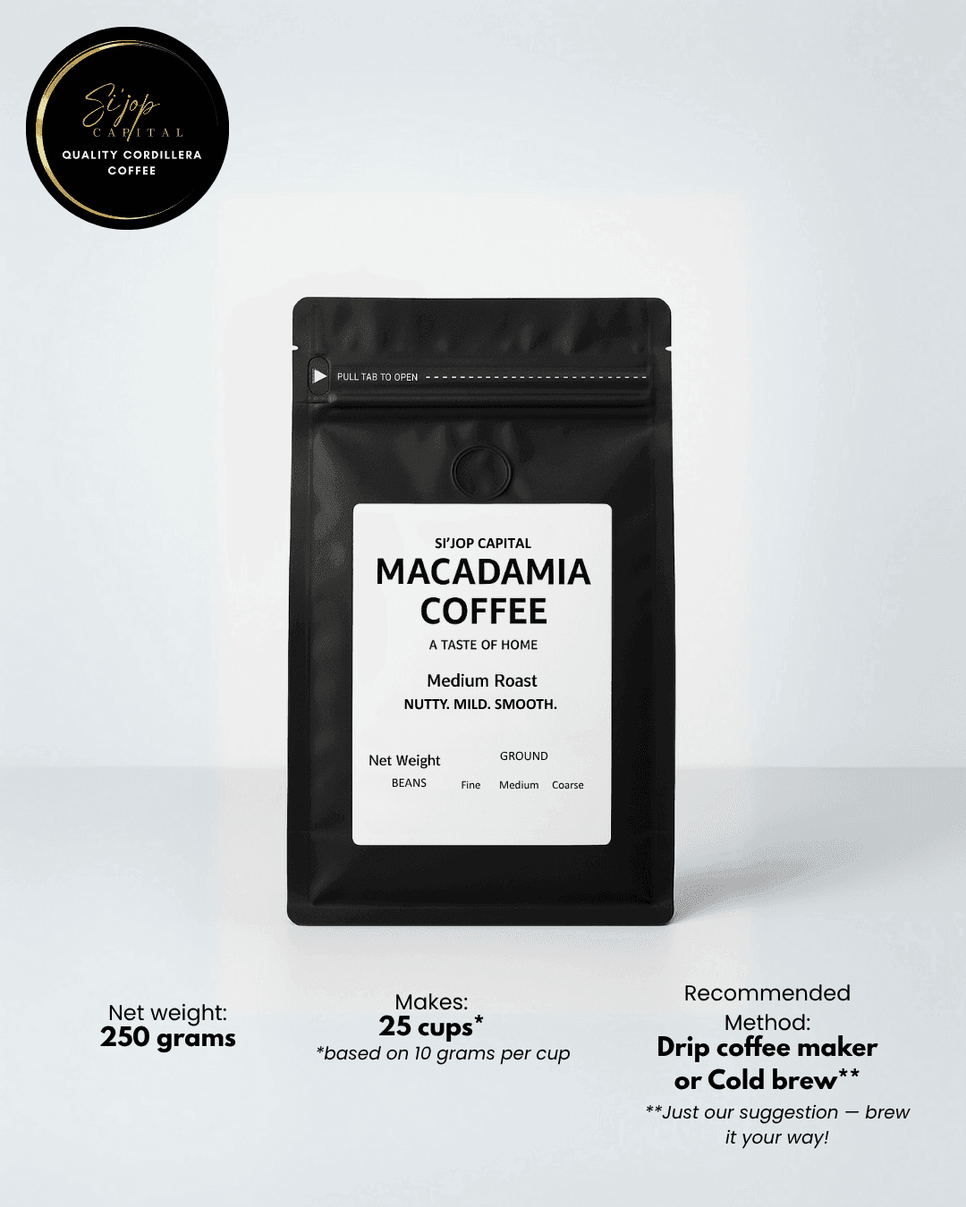 Macadamia Coffee 250 grams - Si'jop Capital Specialty Coffee